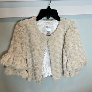 Sweet little creamy white fur shawl